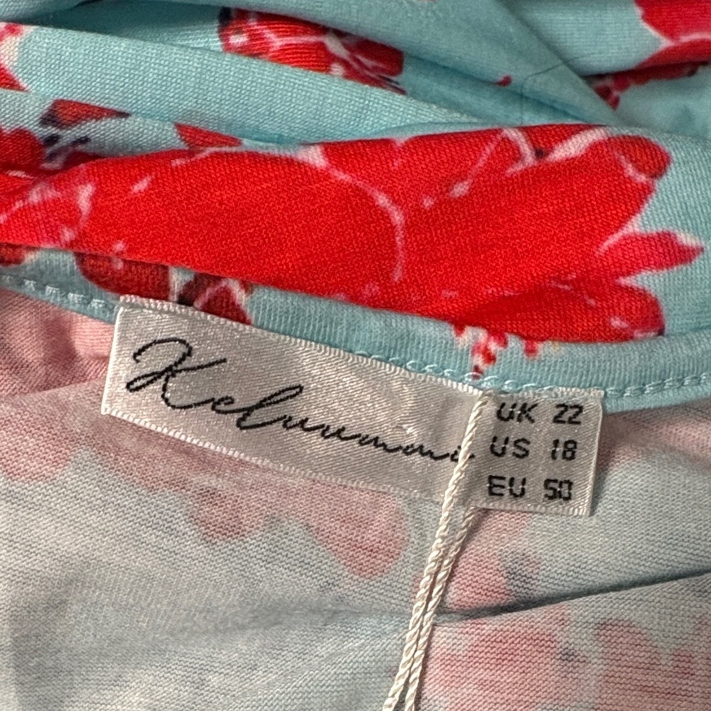 Keluumme Floral Wrap Dress in Red and Blue size 18 - Picture 6 of 6